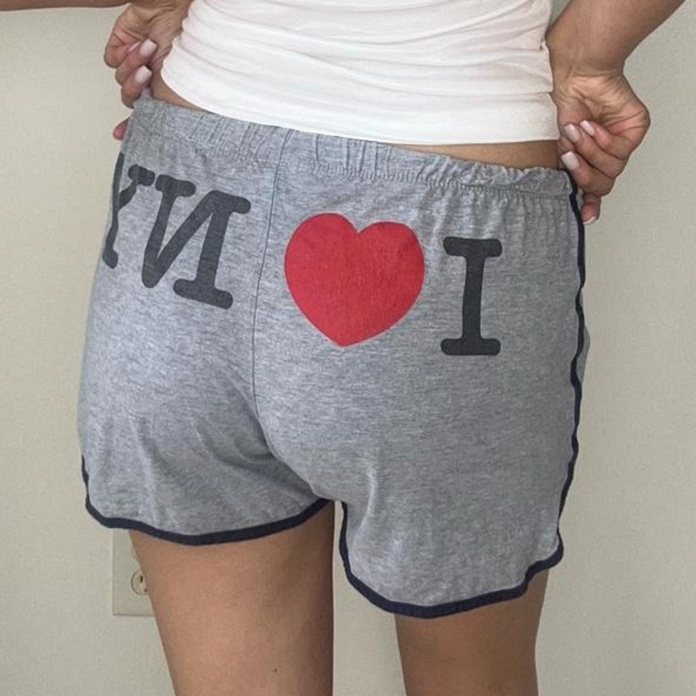grey I ❤️ NY sporty shorts